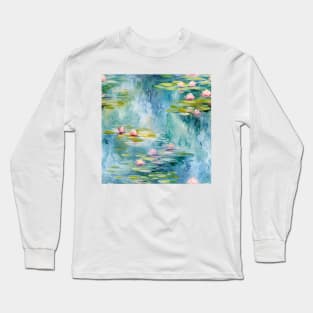 Monet Style Water Lilies 4 Long Sleeve T-Shirt